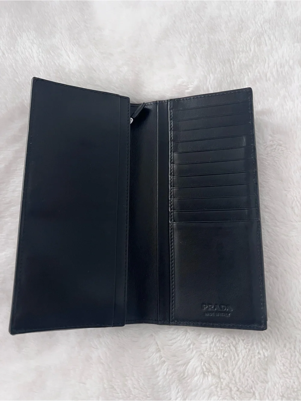 PRADA Black Saffiano Leather Long Wallet